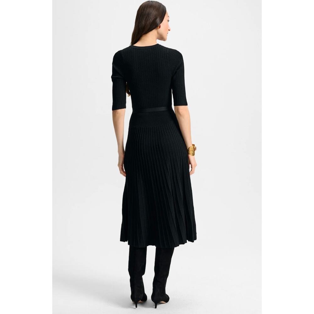 NEW Veronica Beard Elthea Knit Dress Black Belted Size Medium - Picture 3 of 8